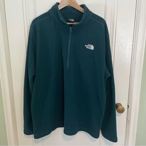 The North Face Fleece Quarter Zip Jacket Pullover in Green Size XXL